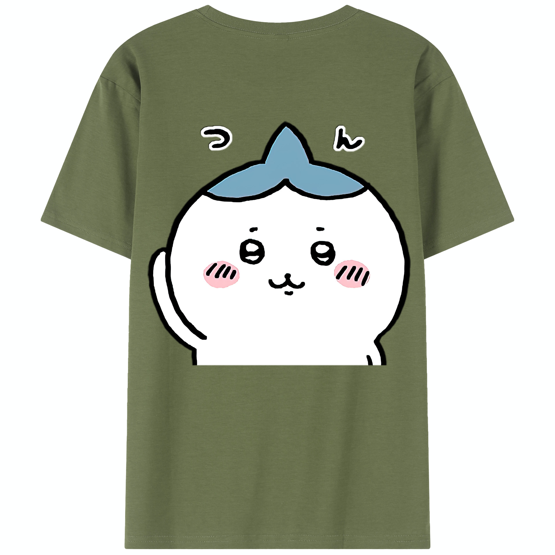 （画像用） ちいかわ ハチワレ Chii-kawa hachiware 綿100％半袖Tシャツ（背面プリント）
